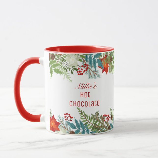 Taza Navidades Festividad Festividad Floral Personaliza (Izquierda)