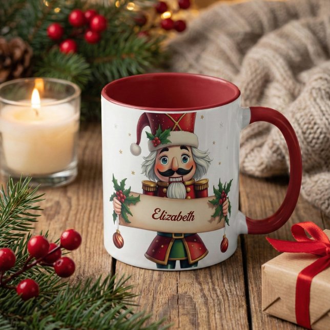 Taza Navidades Festividades Tradicionales Nutcracker De (Personalized Nutcracker Christmas Mug with Name – Cozy Holiday Gift)