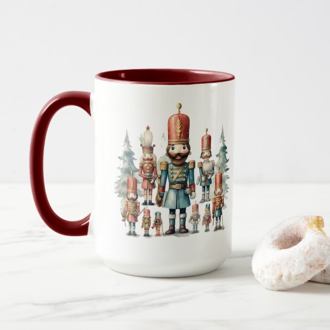 Taza Navidades festivos acuarela nutcracker (Con donut)