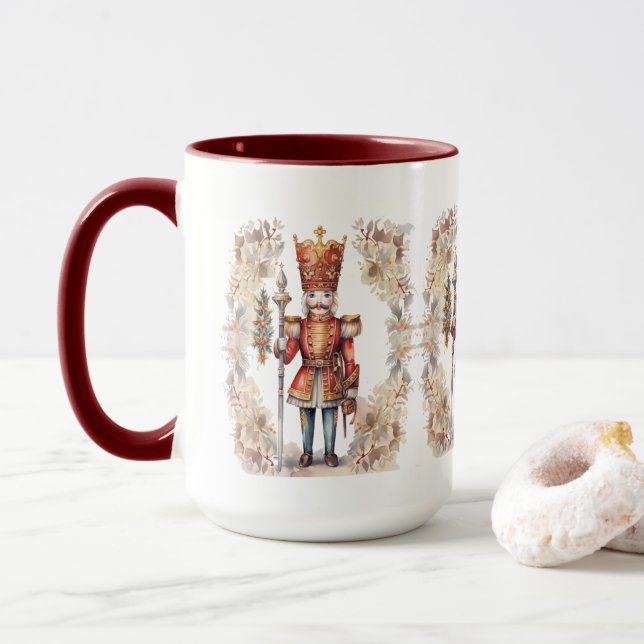 Taza Navidades festivos acuarela nutcracker (Con donut)