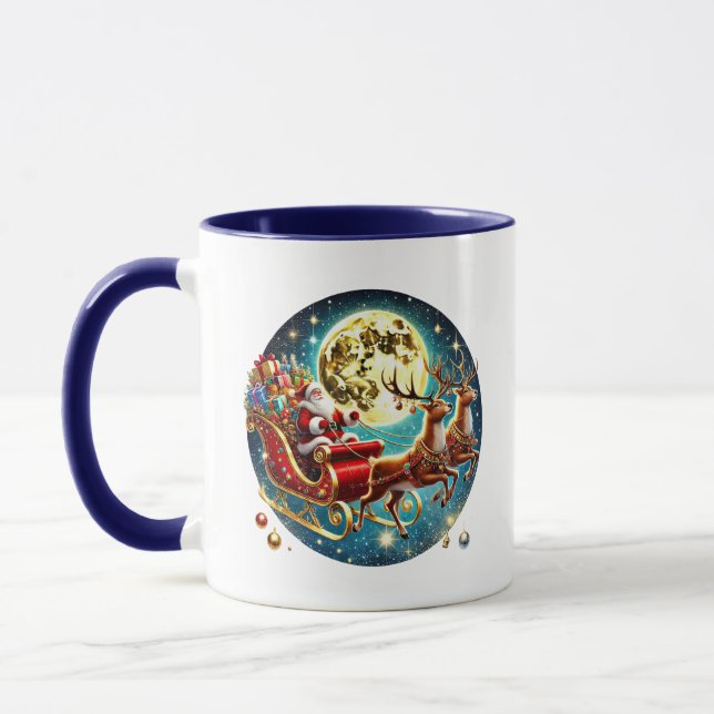 Taza Navidades festivos añaden monograma Santa (Izquierda)