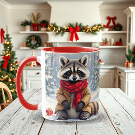 Taza Navidades festivos de mapache