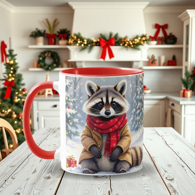Taza Navidades festivos de mapache (Subido por el creador)