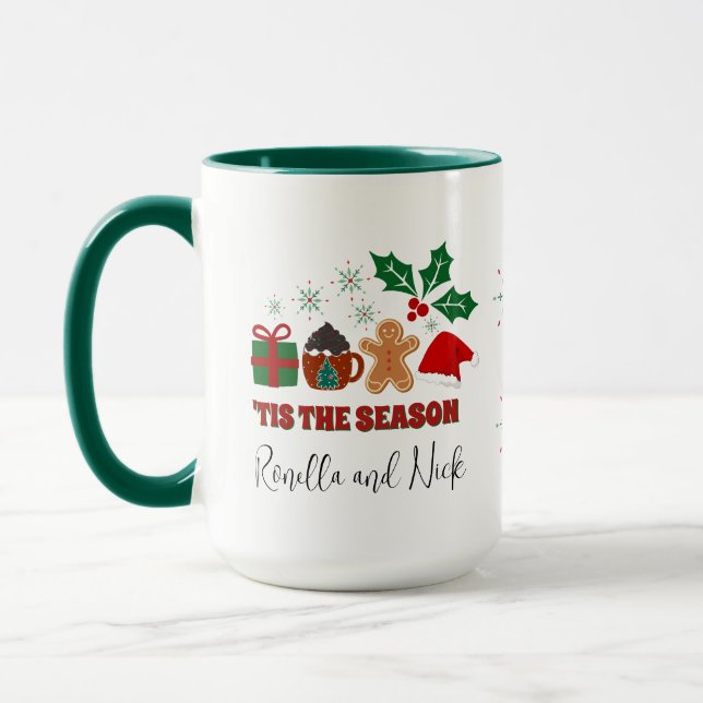 Taza Navidades festivos personalizados Coffee Mug (Izquierda)