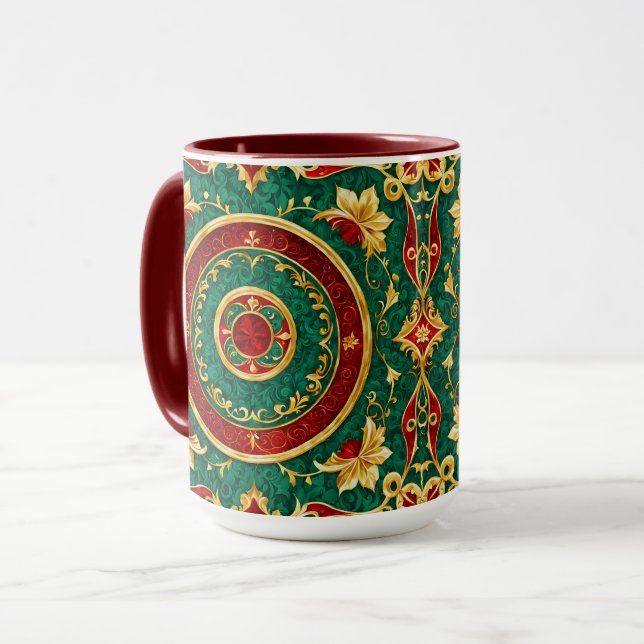 Taza Navidades florales decorativos Holiday Mug (Anverso izquierdo)