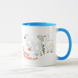 Taza Navidades Geese Ringer Mug