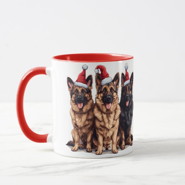 Taza Navidades German Shepherd Santa Dogs (Izquierda)