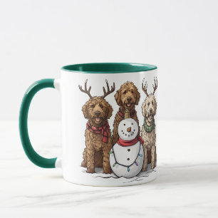 Taza Navidades Goldendoodle Dogs