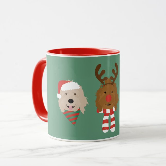 Taza Navidades Goldendoodle Dogs (Anverso izquierdo)