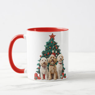 Taza Navidades Goldendoodle Dogs