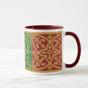 Taza Navidades góticos rojos y verdes café tafetán
