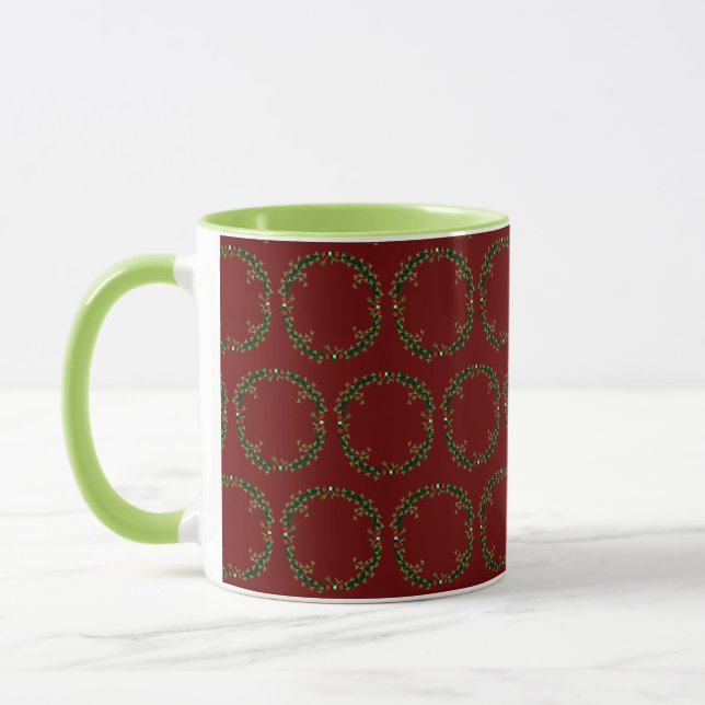 Taza Navidades góticos Wreath Patterned (Izquierda)