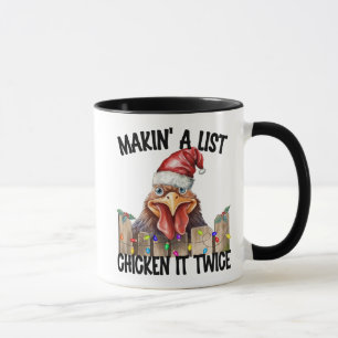 Taza Navidades Graciosos Que Hacen Una Lista De Pollos 