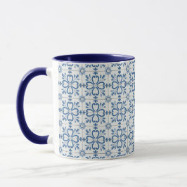Taza Navidades hojas y pétalos de flores