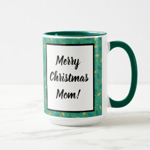 Taza Navidades Holly Leaves & Berries con Snowflakes