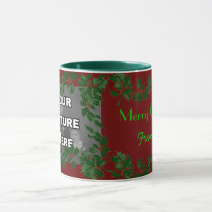 Taza Navidades Holly Photo Mug