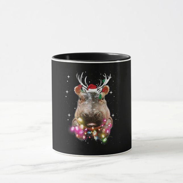 Taza Navidades Iluminan Hippo Fiona Hippopótamo Lover (Centro)