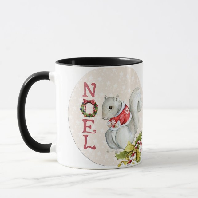 Taza Navidades Ilustracion de ardilla (Izquierda)