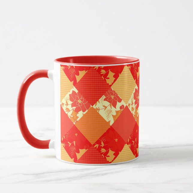 Taza Navidades impecables parches de retoques de patrón (Izquierda)