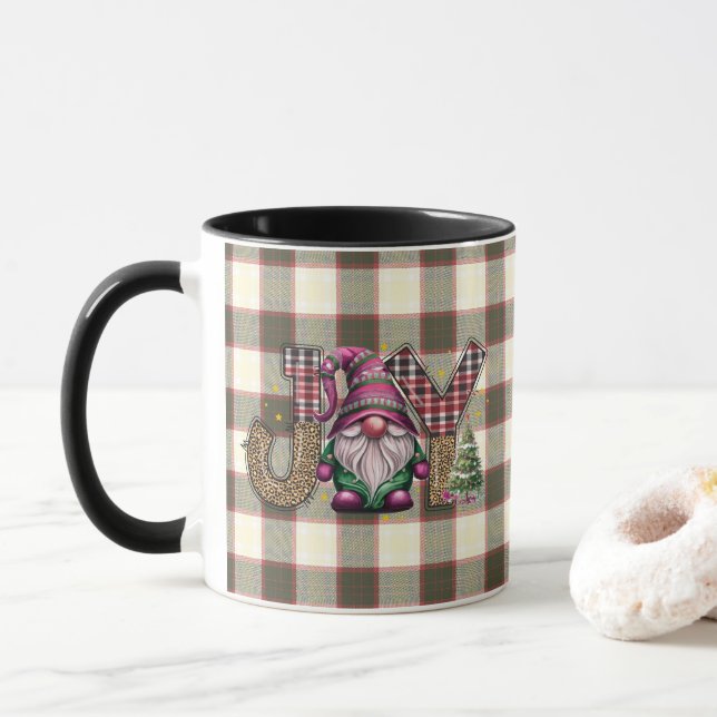 Taza Navidades Joy Nórdica Gnome Juega Girly (Con donut)