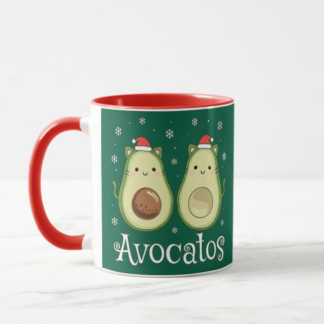 Taza Navidades Kawaii Cat & Aguacate (Izquierda)