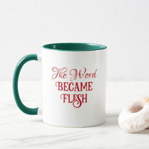 Taza Navidades La palabra Santa Biblia Verse Verde y Ro