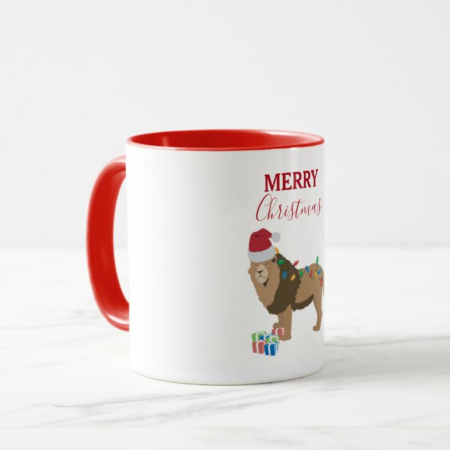 Taza Navidades leen gracioso animal con Santa Hat (Anverso izquierdo)