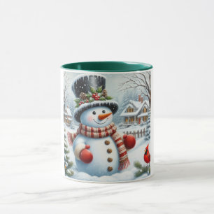 Taza Navidades lindos, vintage/caprichosos/snowman inve