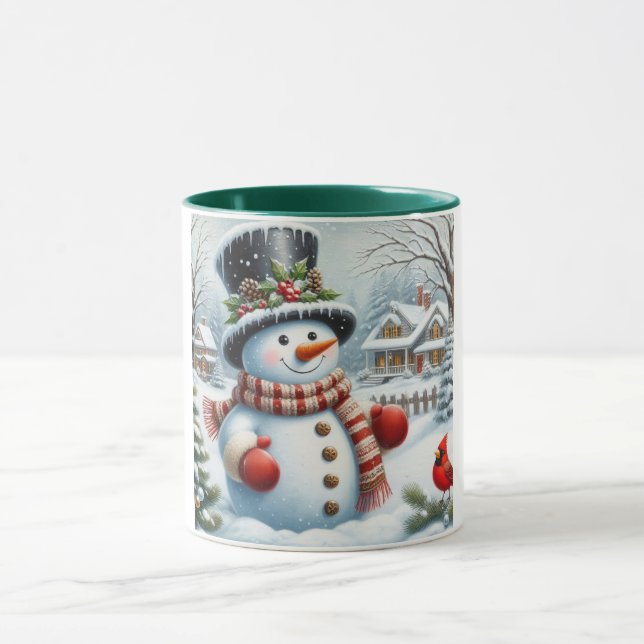 Taza Navidades lindos, vintage/caprichosos/snowman inve (Centro)