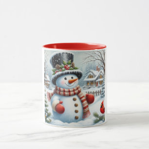 Taza Navidades lindos, vintage/caprichosos/snowman inve