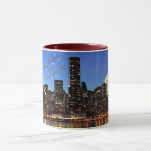 Taza Navidades - Línea aérea de la ciudad de Nueva Yo