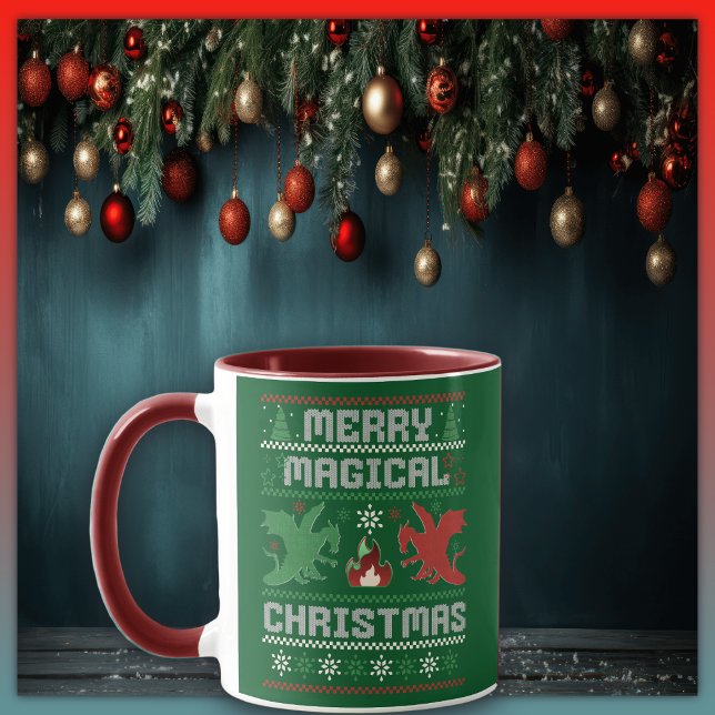 Taza Navidades merry mágicos dragan diseño de suéter fe (Subido por el creador)