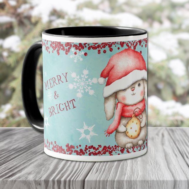 Taza Navidades merry y brillantes Bunny Kid (Subido por el creador)
