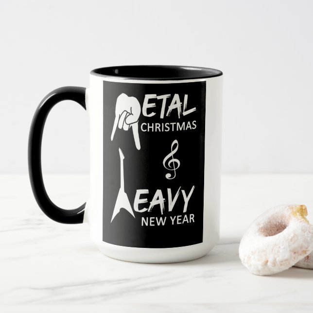 Taza Navidades Metalizado pesados (Con donut)