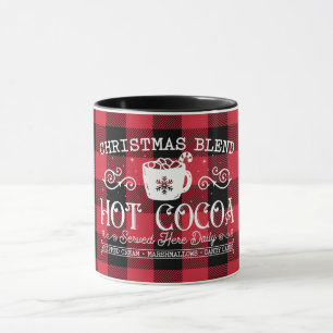 Taza Navidades mezclan el cacao caliente negro rojo