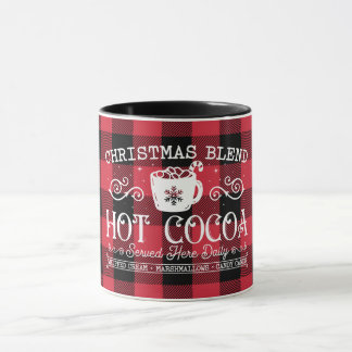 Taza Navidades mezclan el cacao caliente negro rojo
