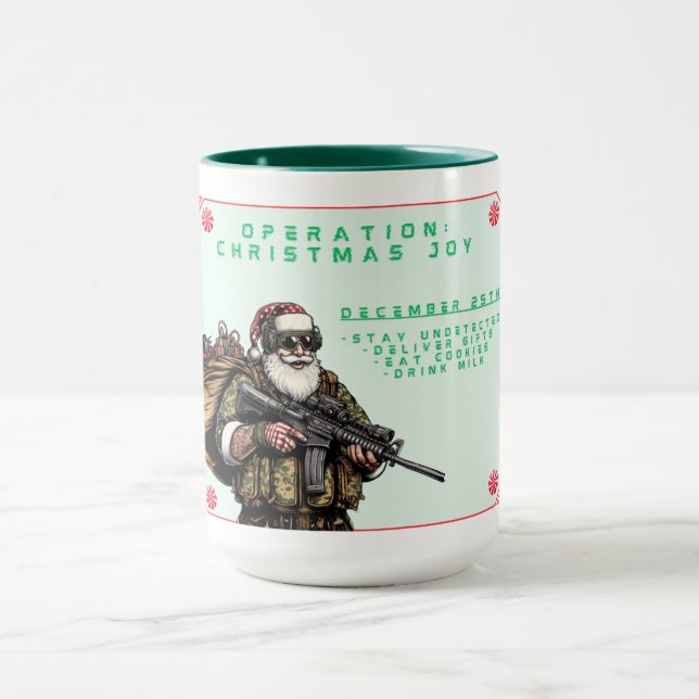 Taza Navidades militares divertidos/Santa mug (Centro)