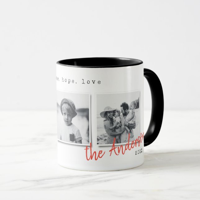 Taza Navidades mínimos modernos regalo de familia multi (Anverso derecho)