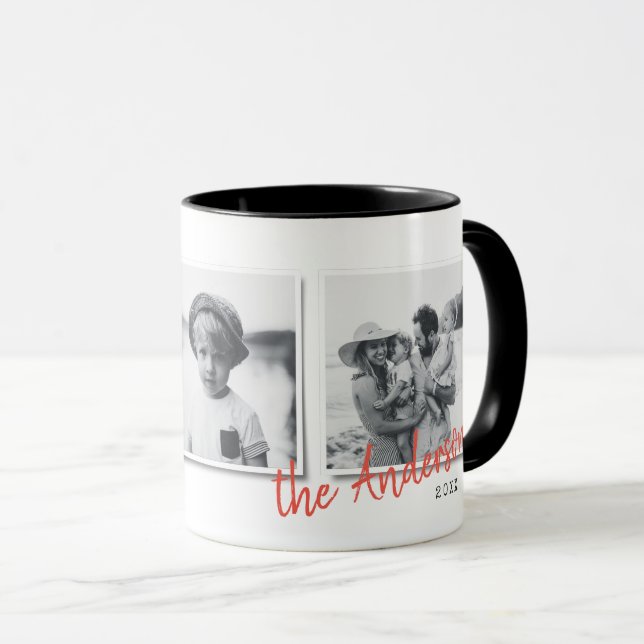 Taza Navidades mínimos modernos regalo de familia multi (Anverso derecho)