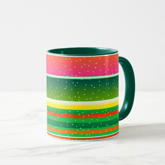 Taza Navidades modernos patrón artístico a rayas Mug (Anverso derecho)