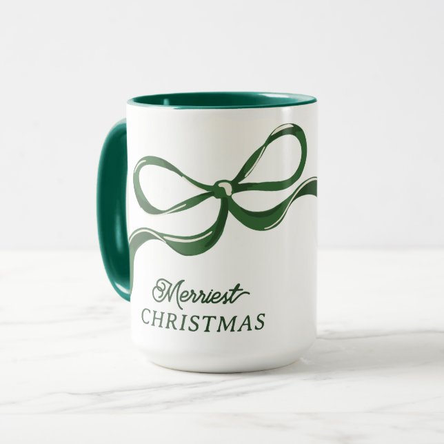Taza Navidades modernos se inclina | Verde feriado (Anverso izquierdo)