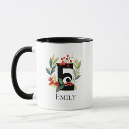 Taza Navidades Monogramas Escribieron Café E Inicial