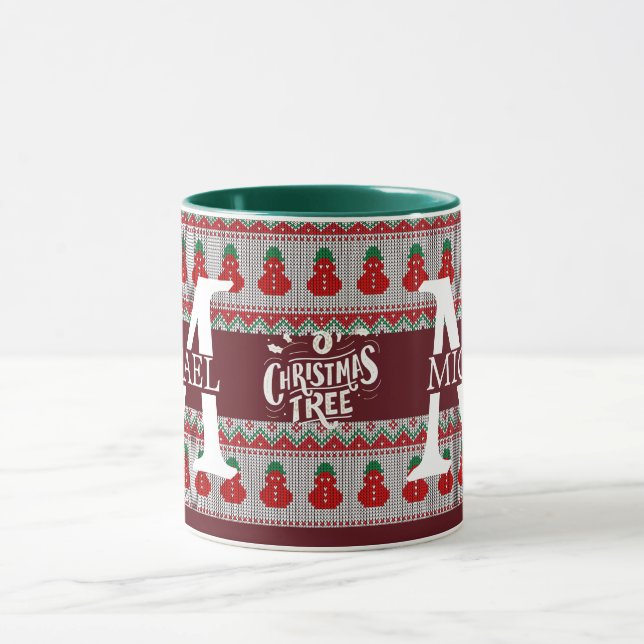 Taza Navidades monogramas modernos y sencillos (Centro)