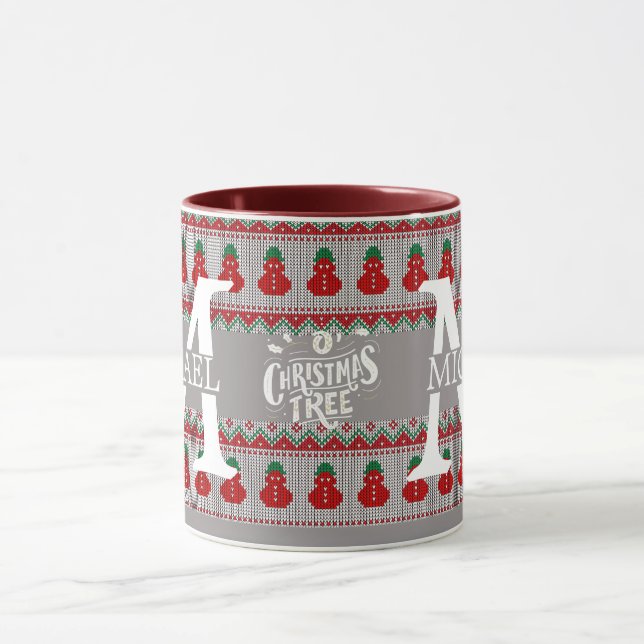 Taza Navidades monogramas modernos y sencillos (Centro)
