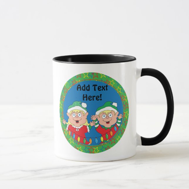 Taza Navidades Mug 11 oz. Personalización de "Elves" (Derecha)