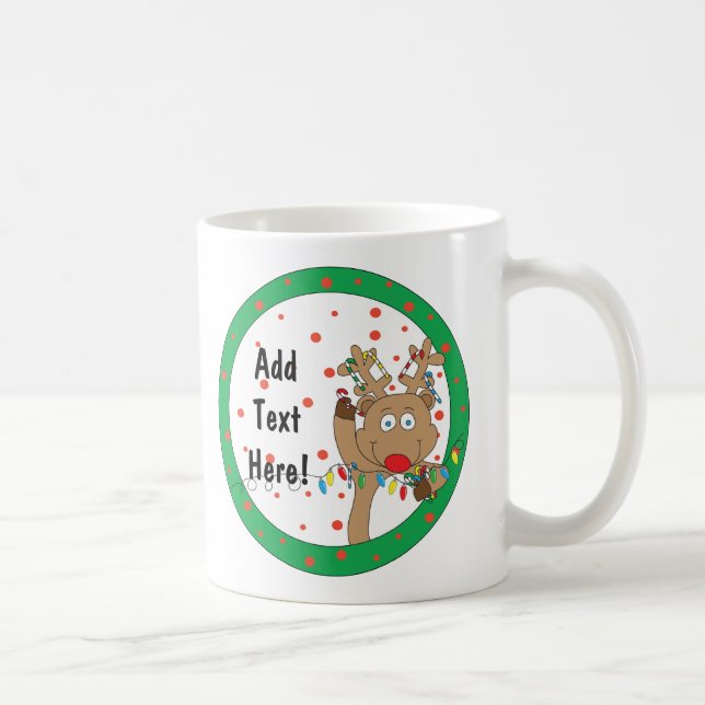 Taza Navidades Mug 11 oz. Personalización de renos (Derecha)