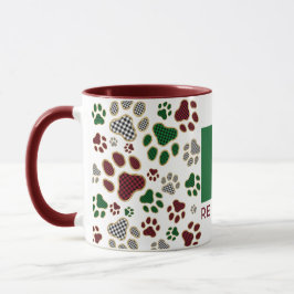Taza Navidades Mug Monograma de perro con leche de búfa