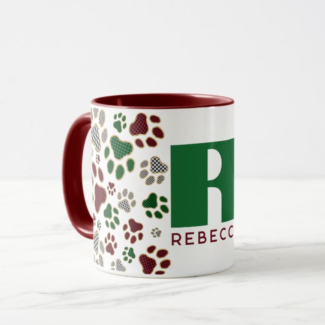 Taza Navidades Mug Monograma de perro con leche de búfa (Anverso izquierdo)
