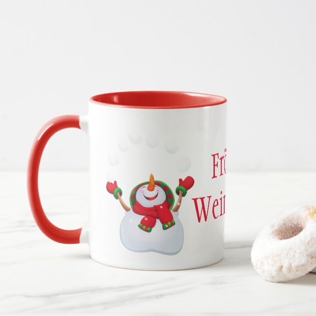 Taza Navidades Mug-Snowman-Frohliche Weihnachten (Con donut)