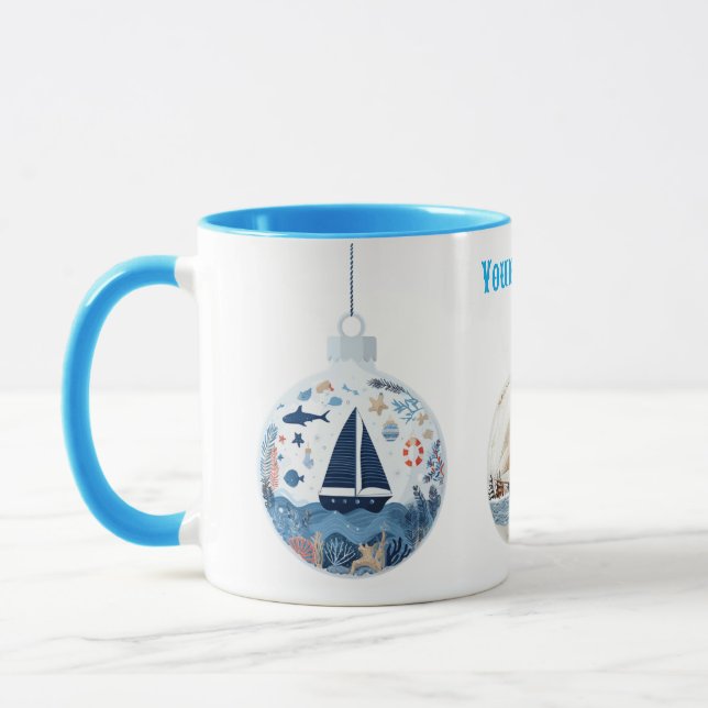 Taza "Navidades náuticos personalizados Mug - Hol festi (Izquierda)